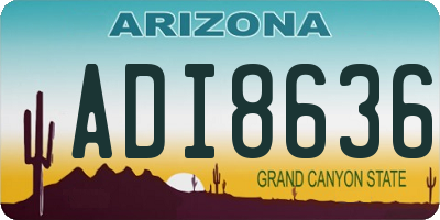 AZ license plate ADI8636