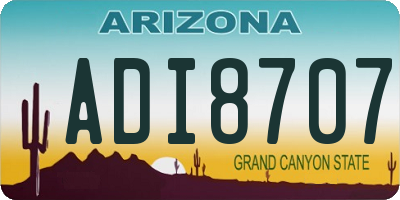 AZ license plate ADI8707