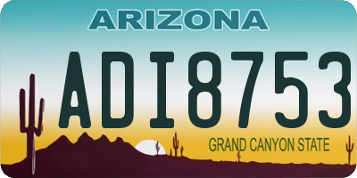 AZ license plate ADI8753