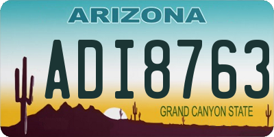 AZ license plate ADI8763