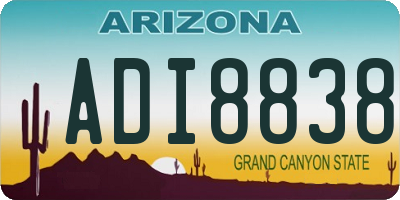 AZ license plate ADI8838