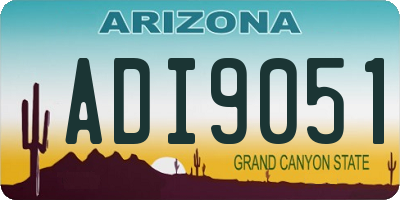AZ license plate ADI9051