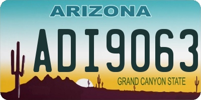 AZ license plate ADI9063