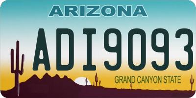 AZ license plate ADI9093