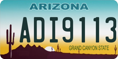 AZ license plate ADI9113
