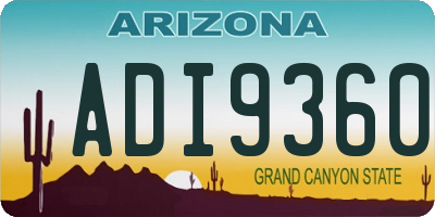 AZ license plate ADI9360