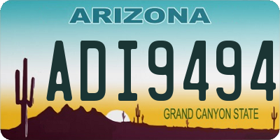 AZ license plate ADI9494