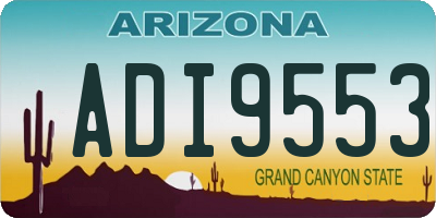 AZ license plate ADI9553
