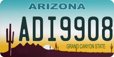 AZ license plate ADI9908