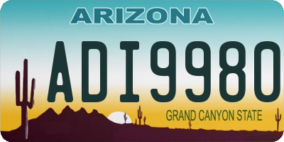 AZ license plate ADI9980