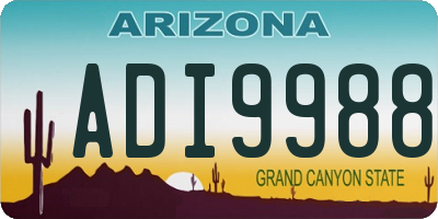 AZ license plate ADI9988