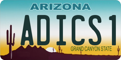 AZ license plate ADICS1