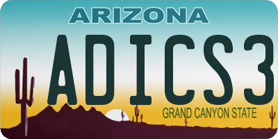 AZ license plate ADICS3