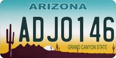 AZ license plate ADJ0146