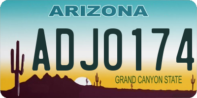 AZ license plate ADJ0174