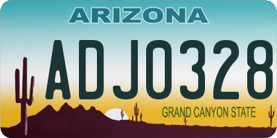 AZ license plate ADJ0328