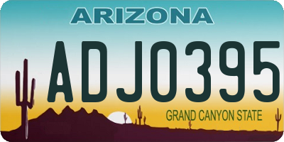 AZ license plate ADJ0395