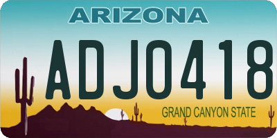 AZ license plate ADJ0418