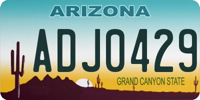 AZ license plate ADJ0429