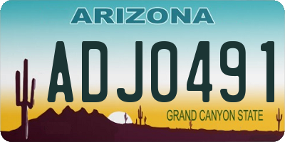 AZ license plate ADJ0491