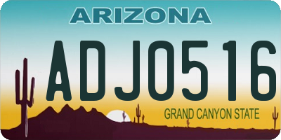 AZ license plate ADJ0516