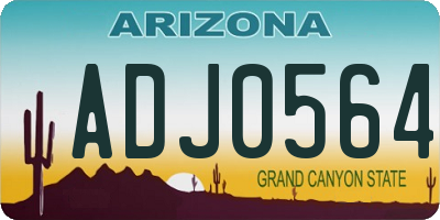 AZ license plate ADJ0564