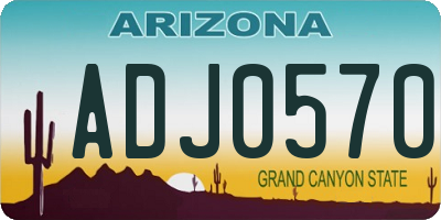 AZ license plate ADJ0570