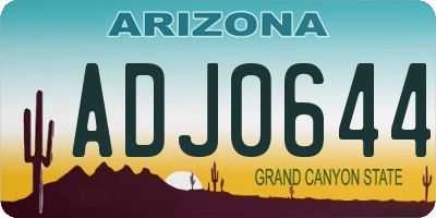 AZ license plate ADJ0644