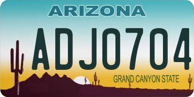 AZ license plate ADJ0704
