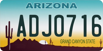 AZ license plate ADJ0716
