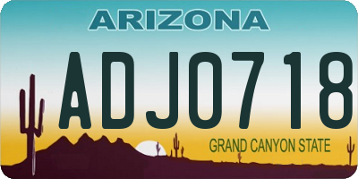 AZ license plate ADJ0718
