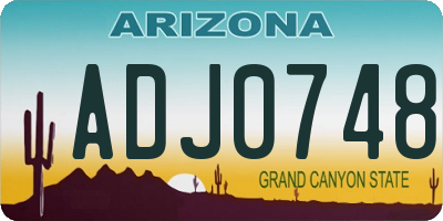 AZ license plate ADJ0748