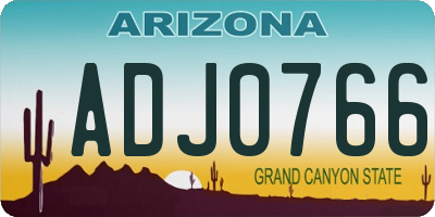 AZ license plate ADJ0766