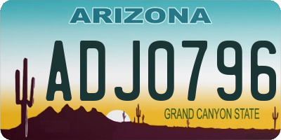 AZ license plate ADJ0796