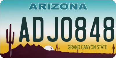 AZ license plate ADJ0848