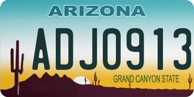 AZ license plate ADJ0913