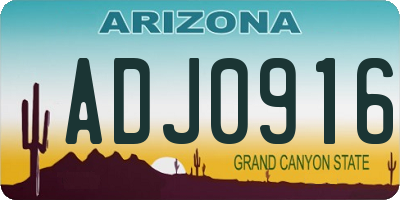 AZ license plate ADJ0916