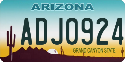 AZ license plate ADJ0924