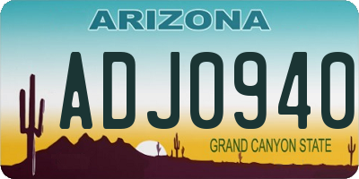 AZ license plate ADJ0940