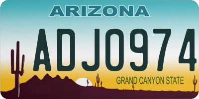 AZ license plate ADJ0974