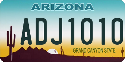 AZ license plate ADJ1010