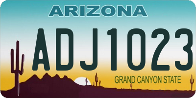 AZ license plate ADJ1023