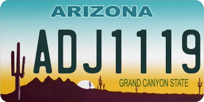 AZ license plate ADJ1119