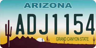 AZ license plate ADJ1154
