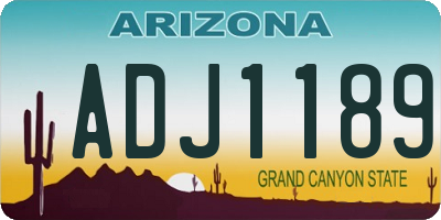 AZ license plate ADJ1189
