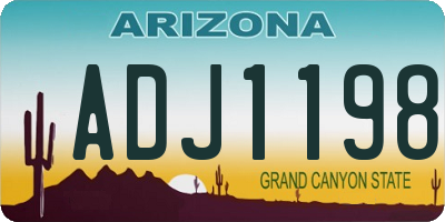 AZ license plate ADJ1198