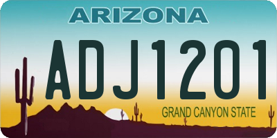 AZ license plate ADJ1201