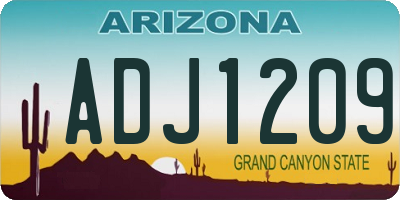 AZ license plate ADJ1209