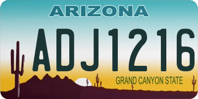 AZ license plate ADJ1216