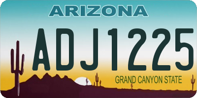 AZ license plate ADJ1225